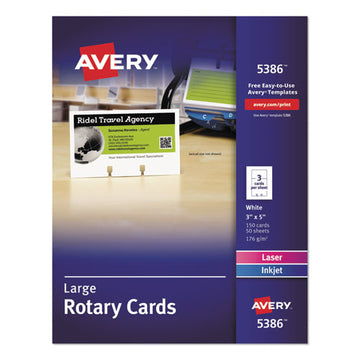Avery® Small Rotary Cards, Laser-inkjet, 2.17 X 4, White, 8 Cards-sheet, 400 Cards-box freeshipping - TVN Wholesale